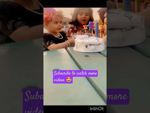 Cute baby is cutting her birthday cake 🎂 blowing Bujhi hue candle 🤣🤣🤣#blowthecandle #birthday#shorts