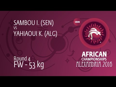 Round 4 FW - 53 kg: I. SAMBOU (SEN) df. K. YAHIAOUI (ALG) by FALL, 0-0