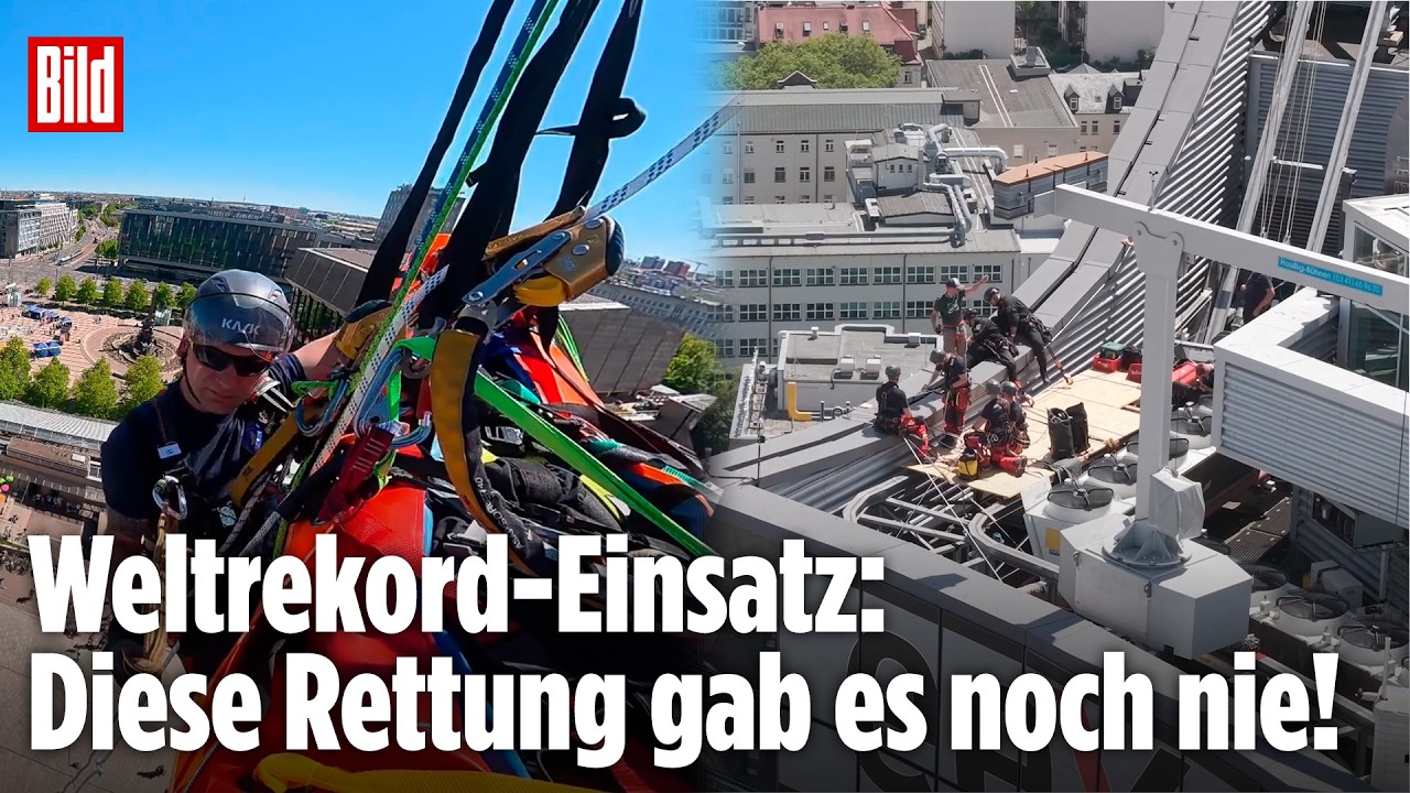 LEIPZIG: Feuerwehr stellt Weltrekord in 200 Metern Höhe auf!