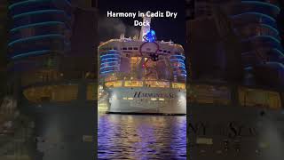 Harmony of the Seas in Cadiz waters Ports ready to go for its DRY DOCK PROCESS.#drydock #shortsea