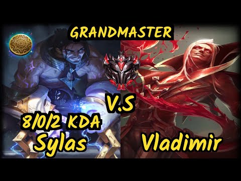 Roach (SYLAS) vs VLADIMIR - 8/0/2 KDA TOP GAMEPLAY - KR Ranked GRANDMASTER