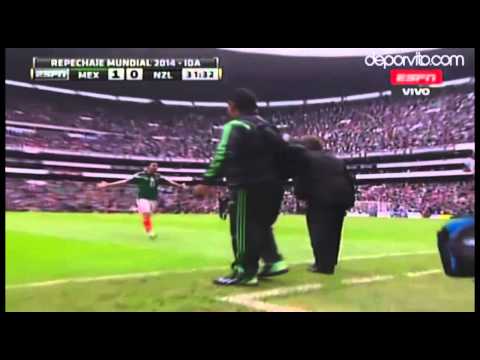 Gol de Aguilar, México 1-0 Nueva Zelanda
