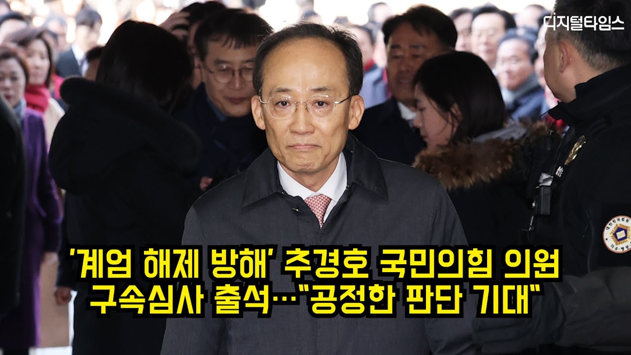 '계엄 해제 방해' 추경호 국민의힘 전 원내대표 구속심사 출석…