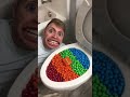 Eating Colorful Chocolate M&M's Candy in Toilet #shorts