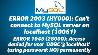 ERROR 2003 (HY000): Can&#39;t connect to MySQL server on localhost (10061)