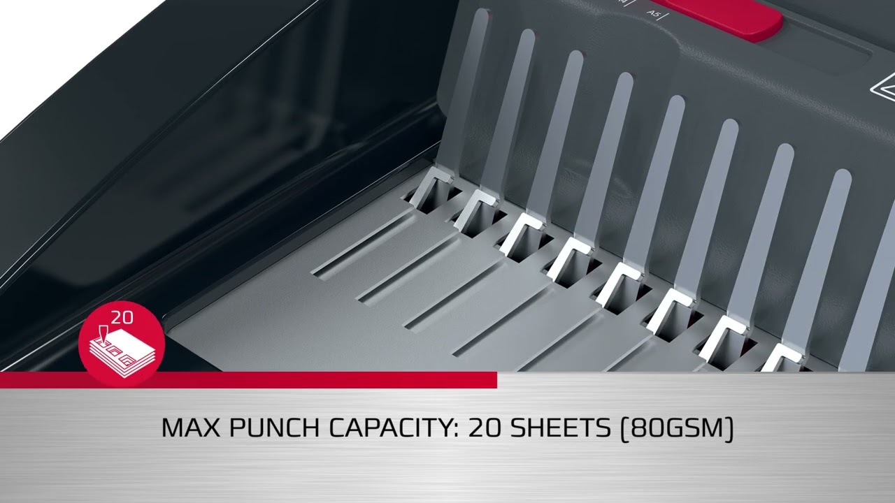 Masina de indosariat GBC CombBind CB20, manuala, cu spire din plastic, A4, 20/240 coli, negru-argintiu