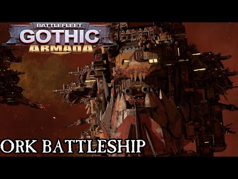 Ork Battleship - ORKS GAMEPLAY - Battlefleet Gothic: Armada