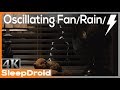 ►Oscillating Fan Noise for Sleeping with Dripping Rain and Thunder Sounds. Rain+Fan+Thunder