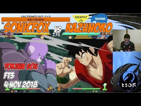 SonicFox vs Kazunoko | DBFZ Tokiwasou FT3 4 Nov 2018