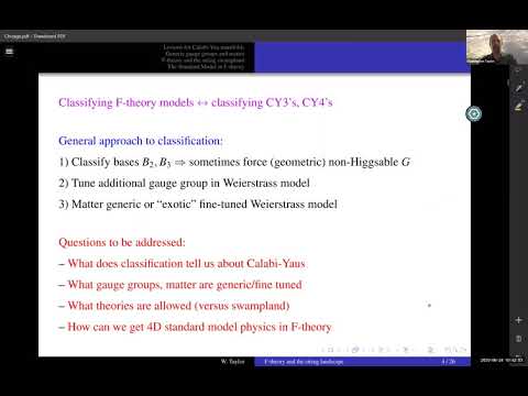 Washington Taylor - F-theory and the big picture of the string landscape 6-24-20