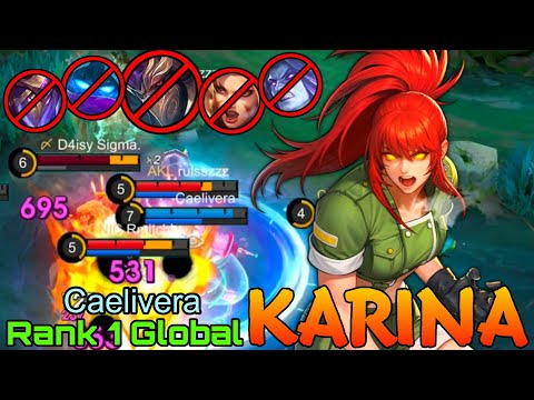 YOU CAN'T ESCAPE! Karina WipeOut All Enemies - Top 1 Global Karina by Caelivera - Mobile Legends