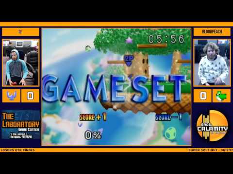 S@LT #67 | Q! iXi (Falcon) vs Bloodpeach (Yoshi) - Losers Qtr Finals - SSB64 Singles