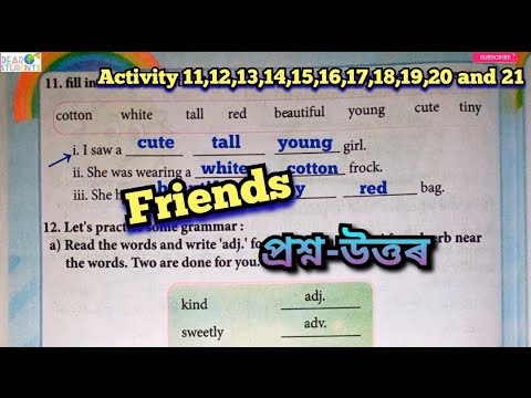 “Friends (poem)” Class 6 Question Answer/ “Friends (poem)” Activity 11,12,13,14,15,16,17,18,19,20,21