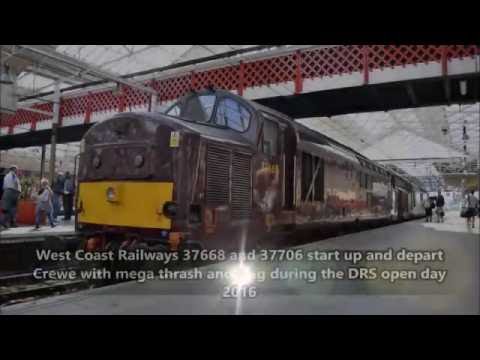 **MEGA THRASH + TONES** West Coast Railways 37668 and 37706 @ Crewe