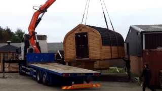 preview picture of video 'The Glamper Arch Cabin - Moving into place on the show site'
