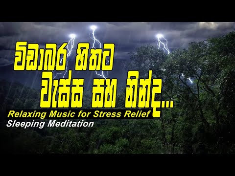 Relaxing rain & thunder sound, Sleeping Meditation Music | විඩාබර හිතට වැස්ස සහ නින්ද...