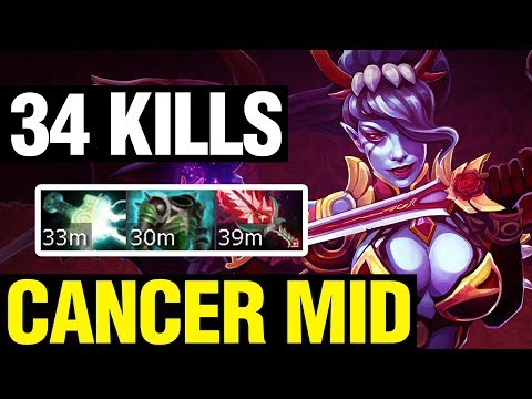 CANCER MID - ANA Plays Queen of Pain WITH 34 KILLS - Dota 2