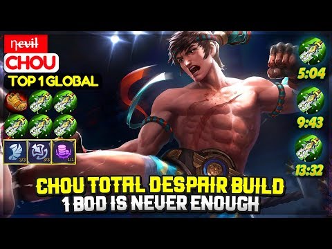 Chou Total Despair Build, 1 BOD Is Never Enough [ Top 1 Global Chou ] ηe̶v̶i̶l̶  - Mobile Legends Video