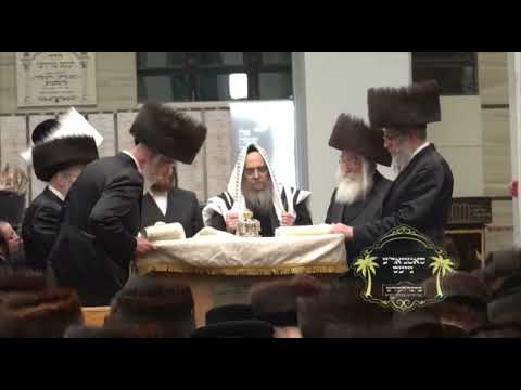 Satmar Rebbe R' Aharon Leining the Megilah -  Purim 5782