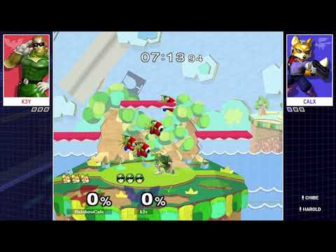 Beginner Beatdown 64 - k3y (Cpt. Falcon) Vs. RainbowCalx (Fox) SSBM