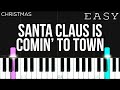 Christmas Santa Claus Is Comin To Town EASY Piano Tutorial