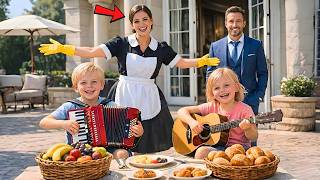 EL MILLONARIO VIUDO LLEGÓ TEMPRANO A CASA Y VIO A SU EMPLEADA HACIENDO ALGO INESPERADO CON SUS HIJOS