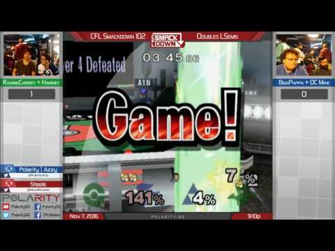 CFL Smackdown 102 Melee - RagingCherry + Harriet vs BiggPappa + OC Mike - Doubles Losers Semis