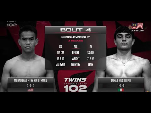 TWINS Championship 102 Fitry Othman (Malaysia) vs Mihail Zabolotnii (Italy)