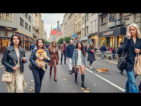 Bucharest Autumn 2025 🍁 – Beautiful Romanian Girls Walking Tour on Calea Victoriei 4K