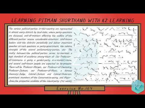 Exercise No.184 @ 100 WPM - Pitman Shorthand Dictation - KZ Learning