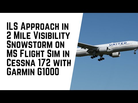 ILS Approach in 2 Mile Visibility Snowstorm in Cessna 172 on Microsoft Flight Sim 2020 using G1000