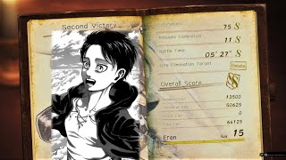 5'27" Second Victory Offline Solo Speedrun Nightmare SS Rank | AoT 2: Final Battle PS5