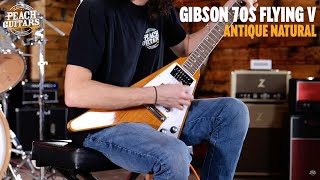 Video thumbnail for No Talking...Just Tones | Gibson 70s Flying V | Antique Natural by Peach Guitars