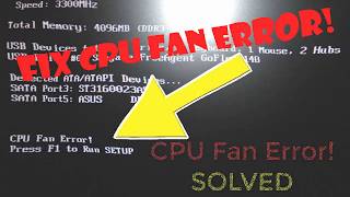 How To Fix A CPU Fan Error! |  "CPU Fan Error" on boot, but fan is running