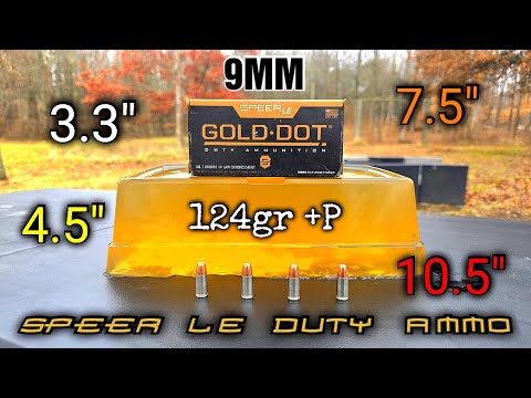 Various Barrel Lengths Speer Gold Dot 9mm 124gr +P Ballistic Gel Test \u0026 Review