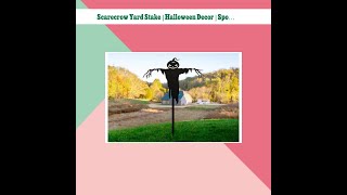 Scarecrow Yard Stake | Halloween Decor | Spooky Yard Art | Outdoor Halloween Decor | Scarecrow De...