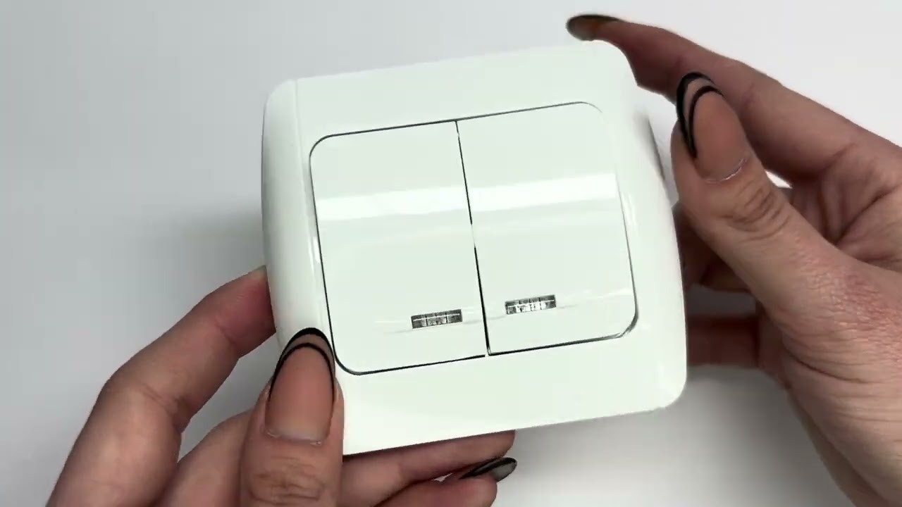 Выключатель двухклавишный с подсветкой EL-BI Zirve белый (501-010201-203)