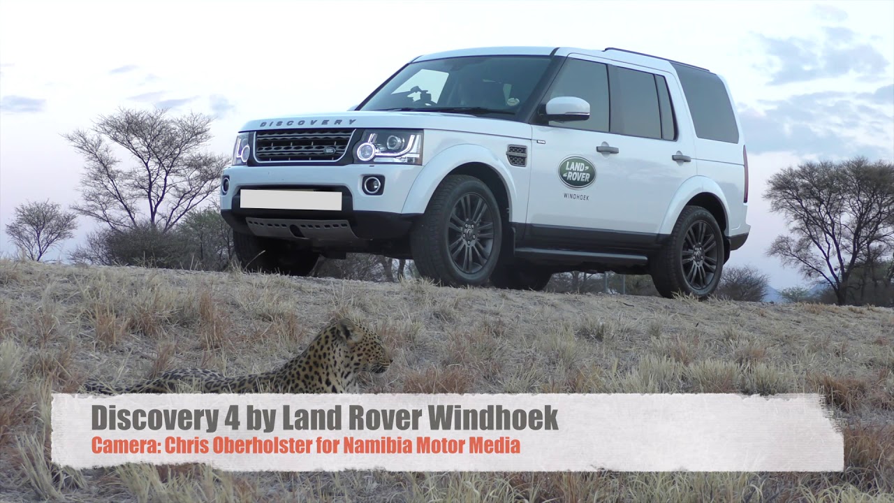 Leopard meet Land Rover Discovery 4 in Namibia