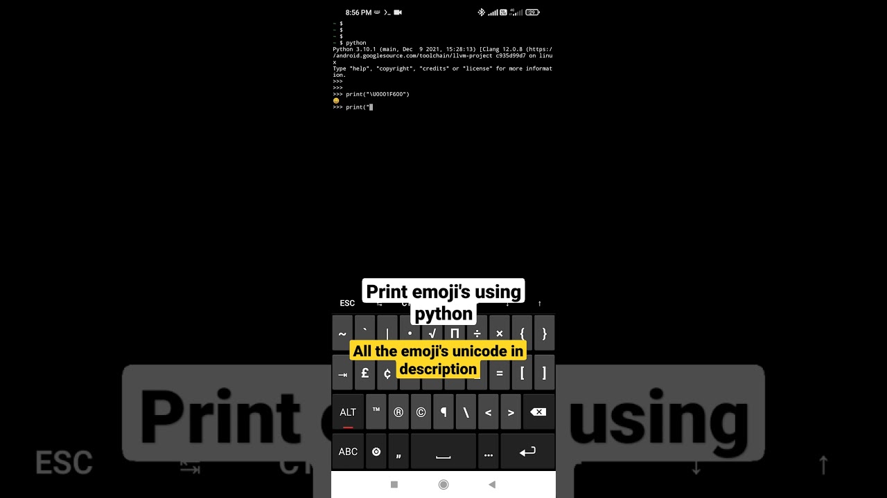 Print Emoji's in termux using python#termux#python #program#learnpythonintamil #hack#termuxtutorial