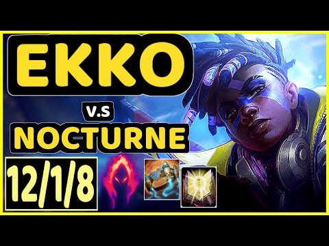 DREAD (EKKO) vs NOCTURNE - 12/1/8 KDA JUNGLE CHALLENGER GAMEPLAY - KR