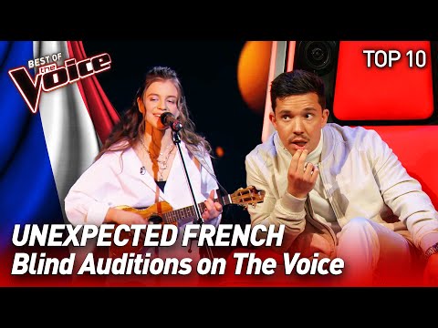 FRENCH songs in non-French-speaking countries on The Voice | Top 10