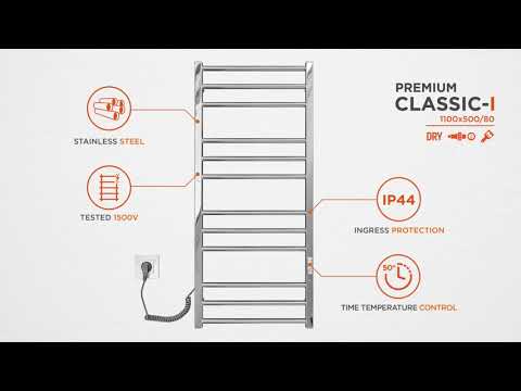 Электрический полотенцесушитель Mario Премиум Классик-I TR 2.2.1610.03.P (4820111356867, 1100x500, хром/сатин/белый глянец/черный матовый/золото/бронза, универсальный, с таймером)