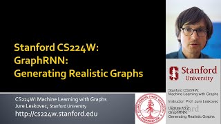 CS224W: Machine Learning with Graphs | 2021 | Lecture 15.2 - Graph RNN: Generating Realistic Graphs