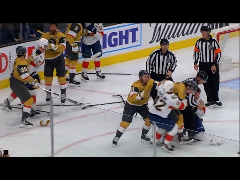 Florida Panthers vs Vegas golden knights￼ big scuffle after play is over (2023 NHL)