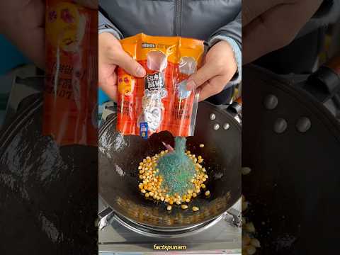 Made colorful popcorn from normal grains. 🍿#shortsvideo
