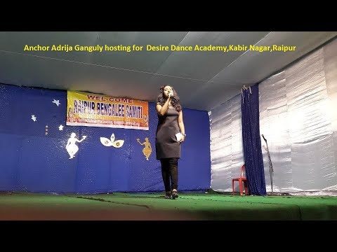 Adrija Ganguly anchoring for Desire Dance Academy,Raipur