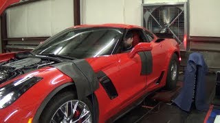 Dynoing the C7Z with upper pulley and E-85 !!