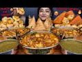 SPICY MUTTON FAT GHUGNI CHINESE SAMOSA ALOO PANI PURI ALOO VADA WITH BREAD PAKORA ASMR MUKBANG