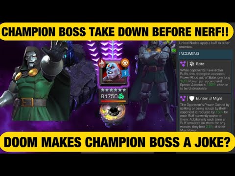 DOCTOR DOOM vs act 6 CHAMPION BOSS right before NERF (last 10% takedown)under 1:30seconds