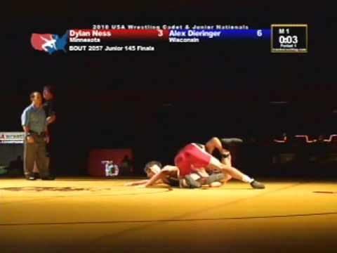 Junior Freestyle Finals 145 pounds - Alex Dieringer vs. Dylan Ness